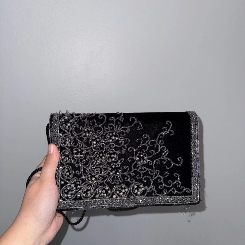 Magid Black Embroidered Handbag